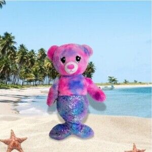 Build a Bear ber maid mermaid plush stuffed animal pink purple 18"